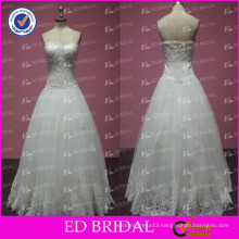 ED Bridal Elegant Sweetheart Neckline Zipper Lace Appliqued Tulle Wedding Dress 2017